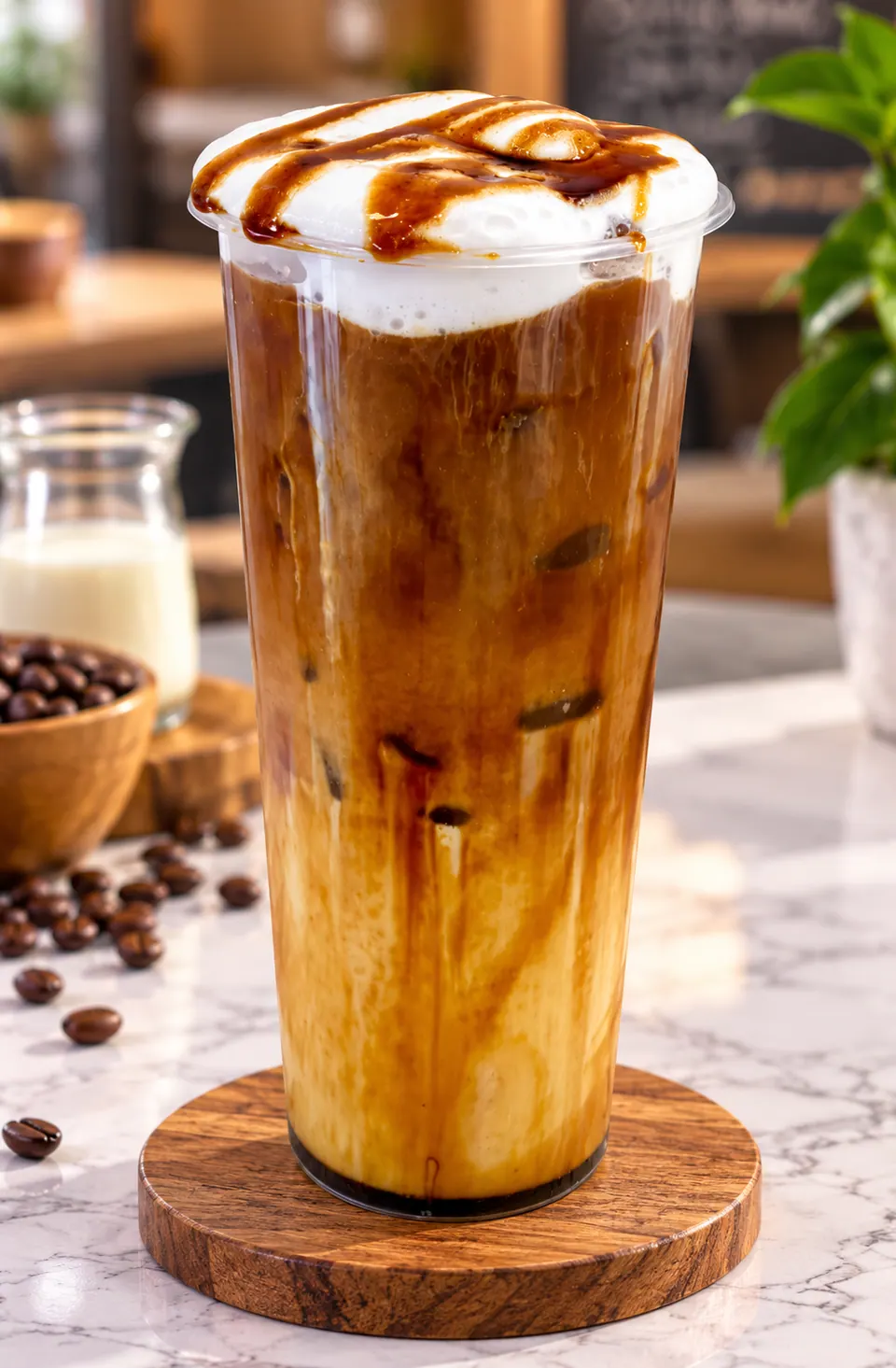 Iced caramel coffee