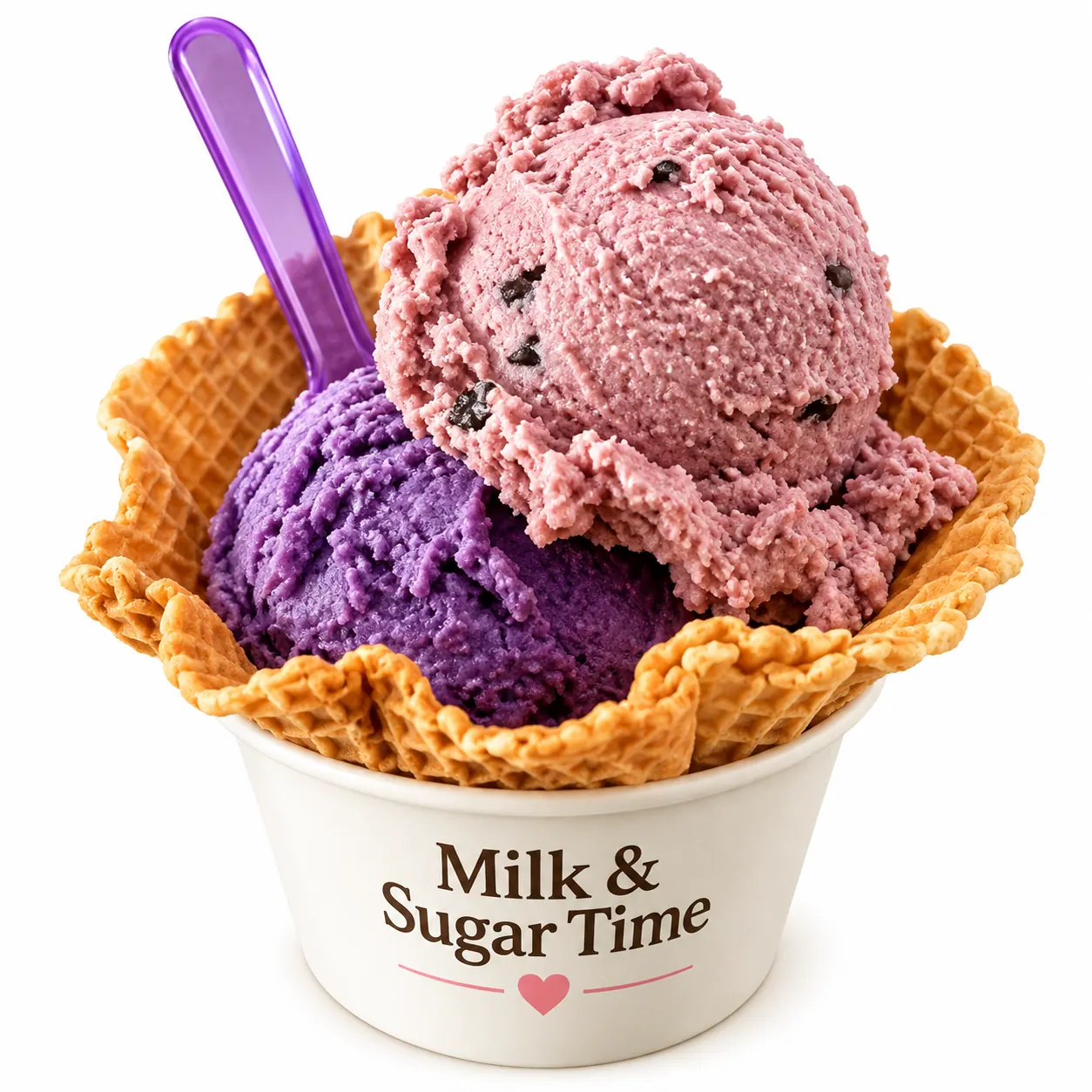 Ice cream in a waffle bowl