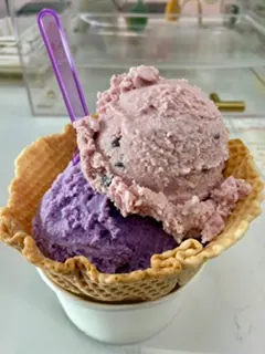 Ice cream in a waffle bowl