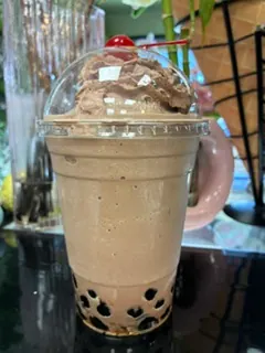 Chocolate milkshake with boba