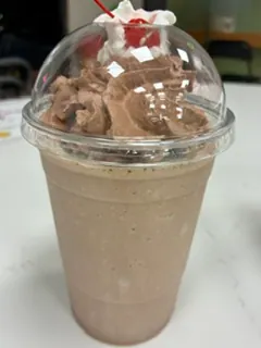 Chocolate milkshake with whipped cream