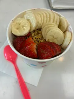 Açaí bowl with banana and strawberries
