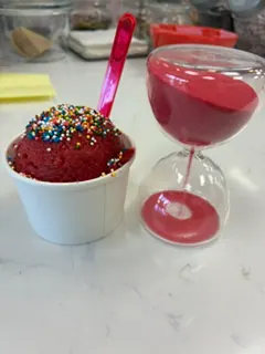 Raspberry Sorbet Gelato with Sprinkles