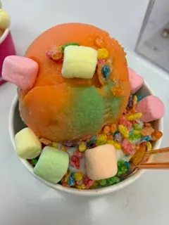 Ice cream with marshmallows