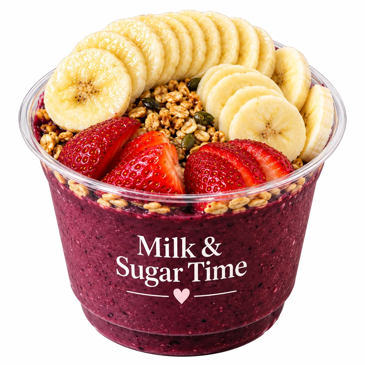 Açaí bowl with banana, strawberries and granola